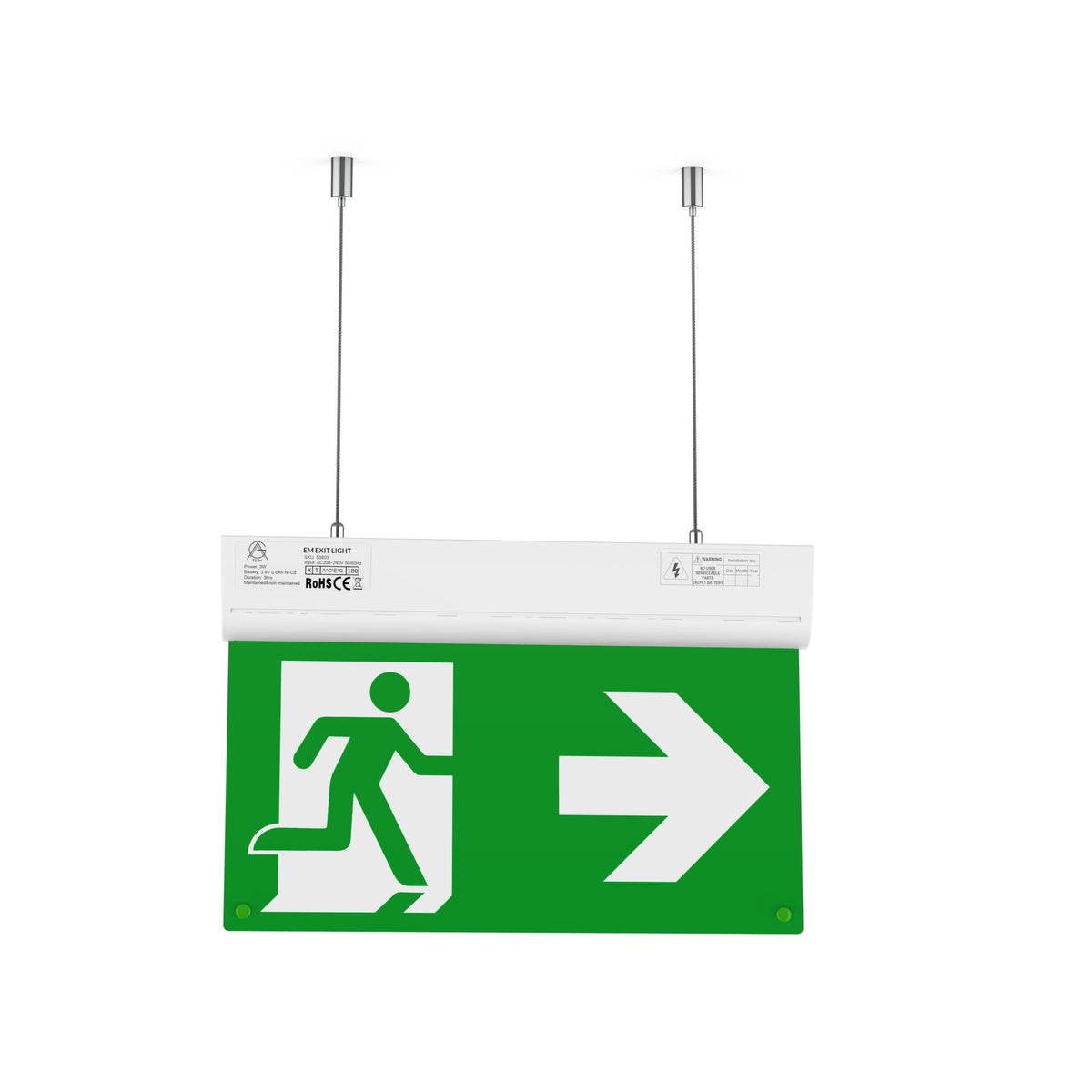 VGTECH LED Permanente Noodverlichting Noodlamp Exit Nooduitgang Vluchtwegverlichting Noodlicht Vluchtweg EXIT IP42 Draaibaar