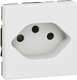 Контакт Swiss стандарт 2P+E 10A 2 мод. цвят бял Mosaic Legrand, LEGRAND, 77506