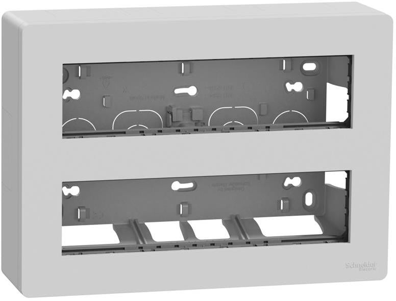 Моноблок за открит монтаж 2x8 мод. цвят Алуминий Unica System+ SE, SCHNEIDER ELECTRIC, NU121830