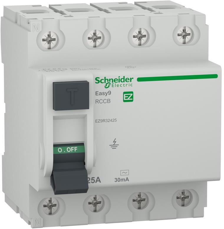 ДТЗ Easy 9 4P 25A 30mA тип AC 6kA 4 мод. SE, SCHNEIDER ELECTRIC НИСКО НАПРЕЖЕНИЕ, EZ9R32425