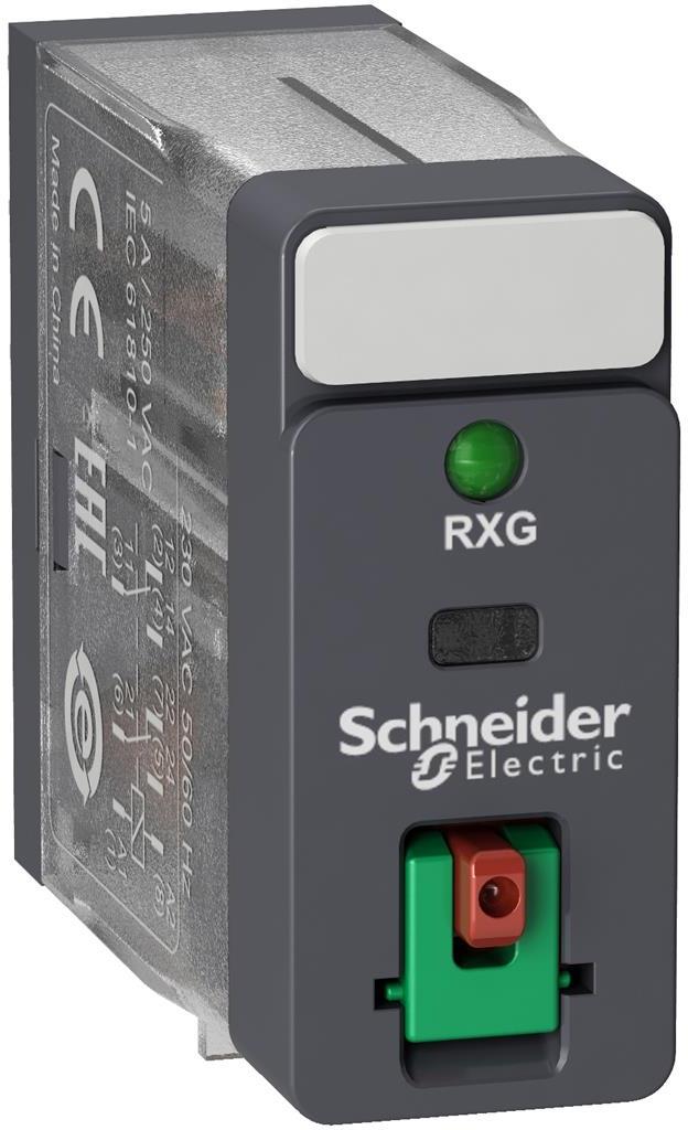 Реле интерфейсно RXG 230 VAC, 5A, 2 превключващ контакт, LED, монтаж в цокъл SE, SCHNEIDER ELECTRIC НИСКО НАПРЕЖЕНИЕ, RXG22P7