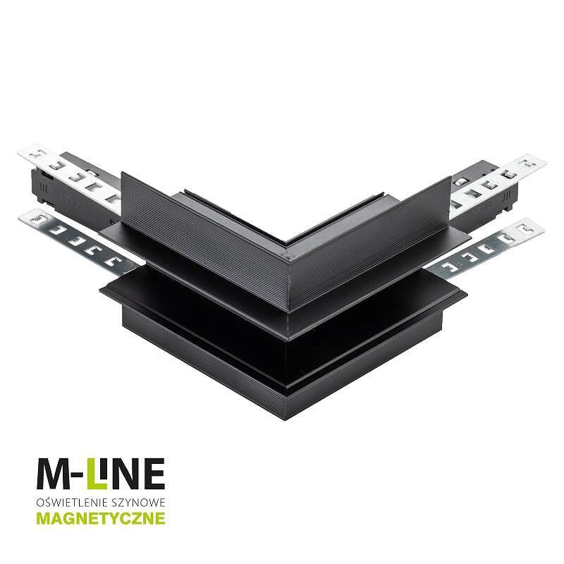Конектор за магнитни релси за външен монтаж, вграден M-LINE, черен, DPM, MTL-R-OL-B