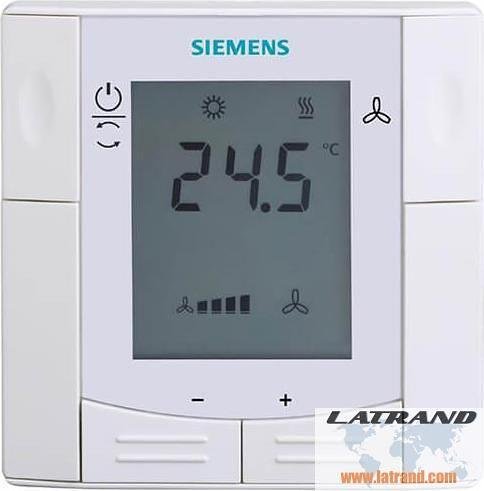 Термостат Modbus за отопление и охлаждане 5…40 °C с LCD дисплей, за 2/4 тръбни вентилаторни конвектори, за вграждане, Siemens - RDF302