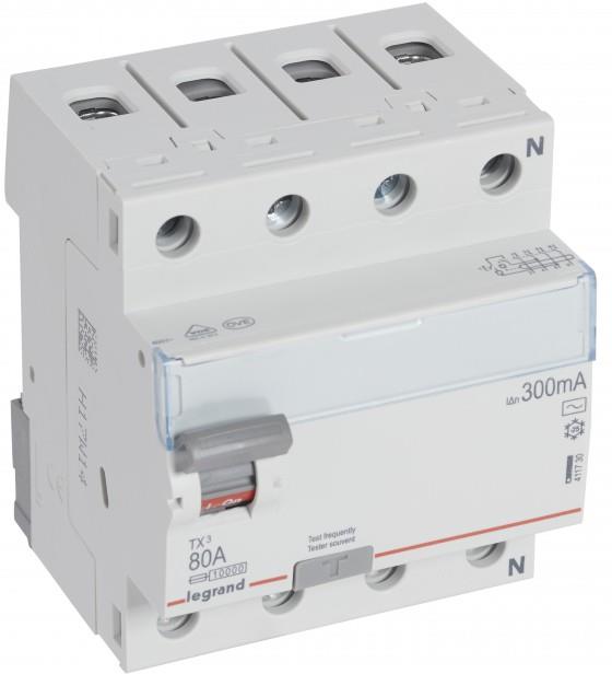 ДТЗ 4P 80A 300mА серия TX3 ID тип AC Legrand, LEGRAND НИСКО НАПРЕЖЕНИЕ, 411730