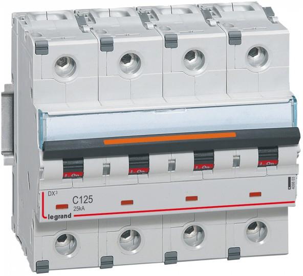 Автоматичен прекъсвач DX3 4P 125A крива D 25kA 6 мод. Legrand, LEGRAND НИСКО НАПРЕЖЕНИЕ, 409803