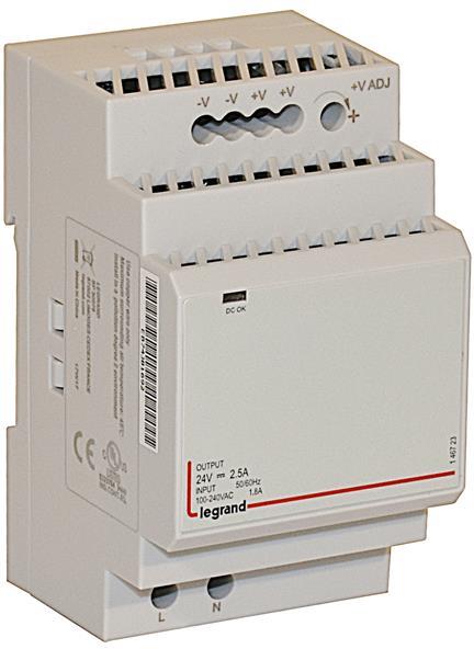 Захранващ блок 1P In:100...240Vac Out:24Vdc 2.2A, 3DIN, Legrand, LEGRAND НИСКО НАПРЕЖЕНИЕ, 146723