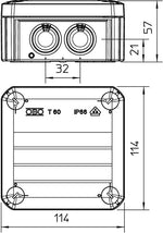 Разклонителна кутия T60 114x114x57мм IP68, с уплътнения, клема 5x1.5-6мм2, уплътнителна смола и ръкавици OBO, OBO BETTERMANN, O2010007