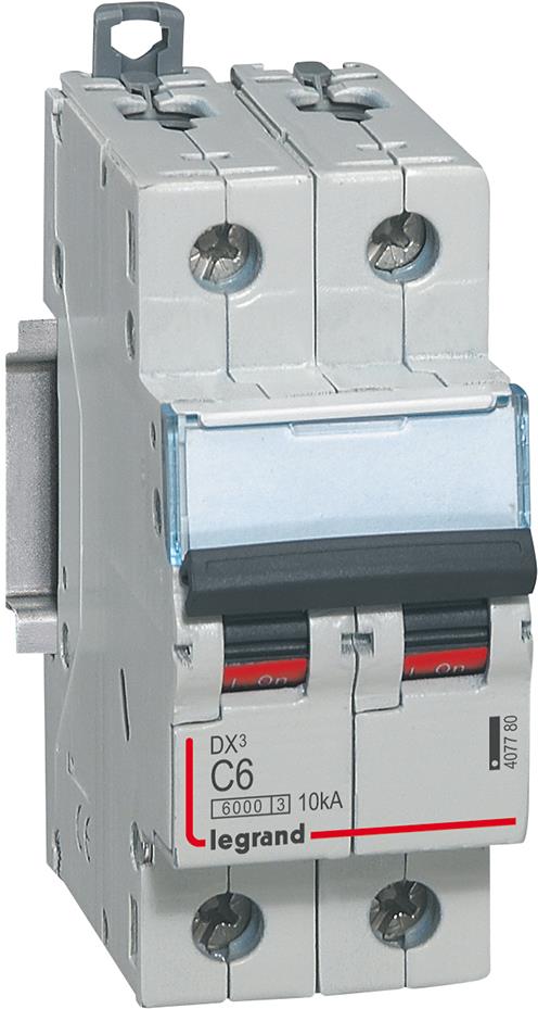 Автоматичен прекъсвач DX3 2P 6A крива С 6kA FB Legrand, LEGRAND НИСКО НАПРЕЖЕНИЕ, 407780