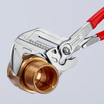 Клещи раздвижени, хромирани, червена ръкохватка 300мм, Knipex - K8603300