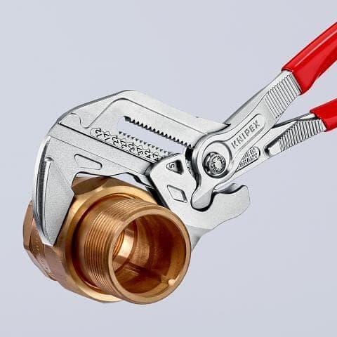 Клещи раздвижени, хромирани, червена ръкохватка 300мм, Knipex - K8603300