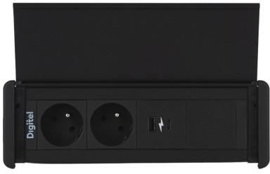 Модул SlimCover 2M с 2х Шуко, цвят Черен, Digitel, DIGITEL, DT11760