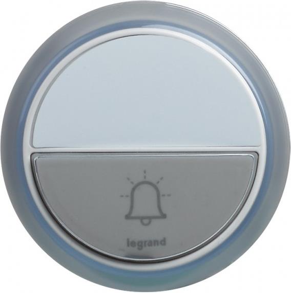 Бутон за безжични звънци Comfort бял IP44 100 метра обхват с включена батерия Legrand, LEGRAND, 94278