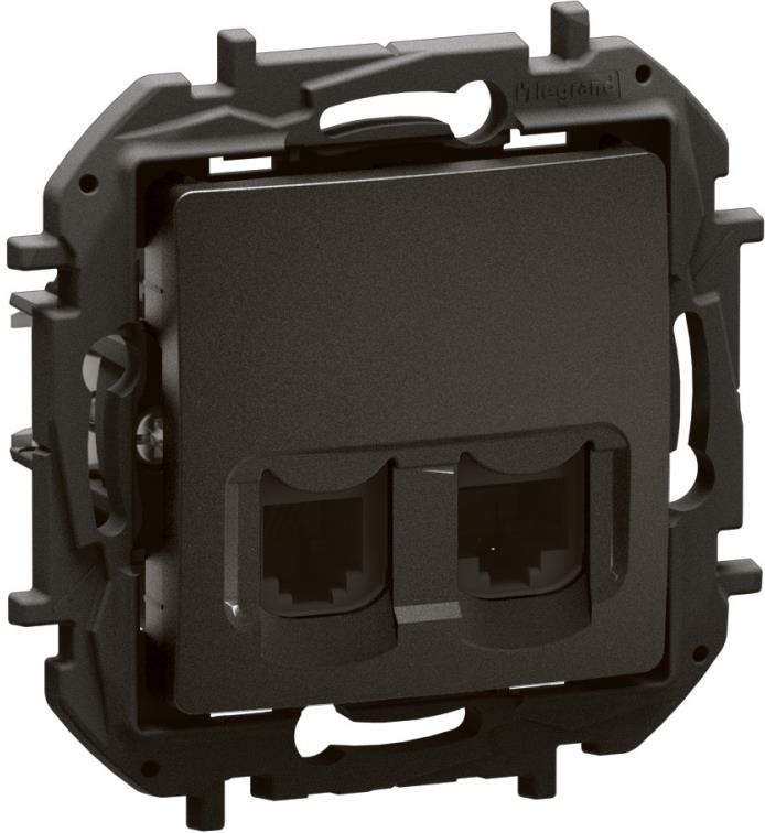 Розетка RJ11+RJ45 cat.6 UTP цвят Черен Niloe New Legrand, LEGRAND, NP492BK
