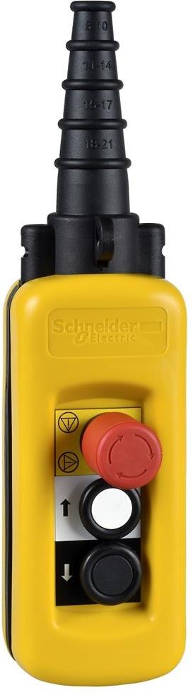 Контролна станция висяща с 2 бутона 1NC+2NO и авариен стоп SE, SCHNEIDER ELECTRIC НИСКО НАПРЕЖЕНИЕ, XACA2913