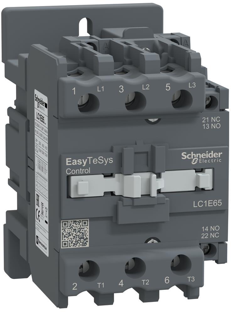 Контактор TeSys E 3P 30kW (65A AC-3) 1NO-1NC 220V 50Hz SE, SCHNEIDER ELECTRIC НИСКО НАПРЕЖЕНИЕ, LC1E65M5
