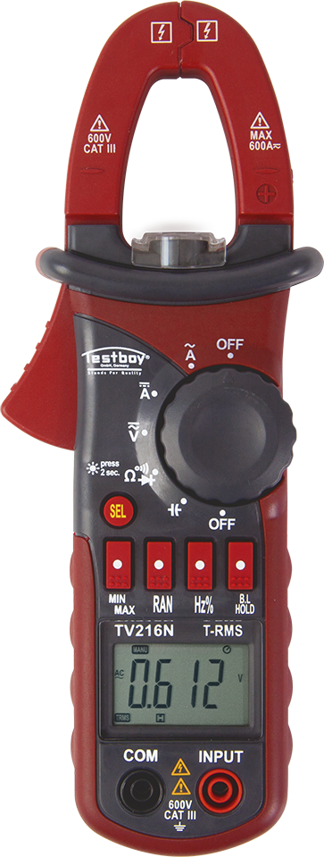 Дигитални амперклещи T-RMS CAT III 0…600Vac/dc, 0…600A, LCD и звук, Testboy TV 216N, TESTBOY, 4028532212162