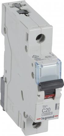 Автоматичен прекъсвач TX3 1P 20A крива С 10kA Legrand, LEGRAND НИСКО НАПРЕЖЕНИЕ, 404172