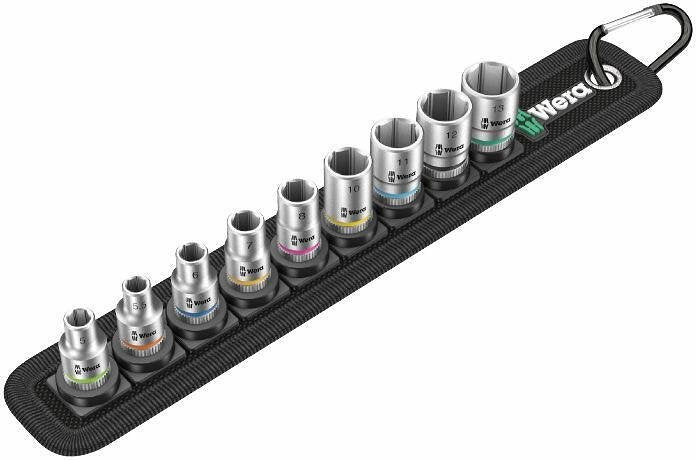 Комплект 9х вложки ¼" (5…13), Belt A 4 Zyklop Wera - W003883