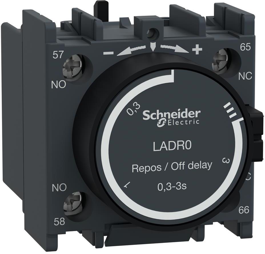 Блок помощни контакти TeSys D 1NO-1NC закъснение при включване 0.3...3 s SE, SCHNEIDER ELECTRIC НИСКО НАПРЕЖЕНИЕ, LADR0