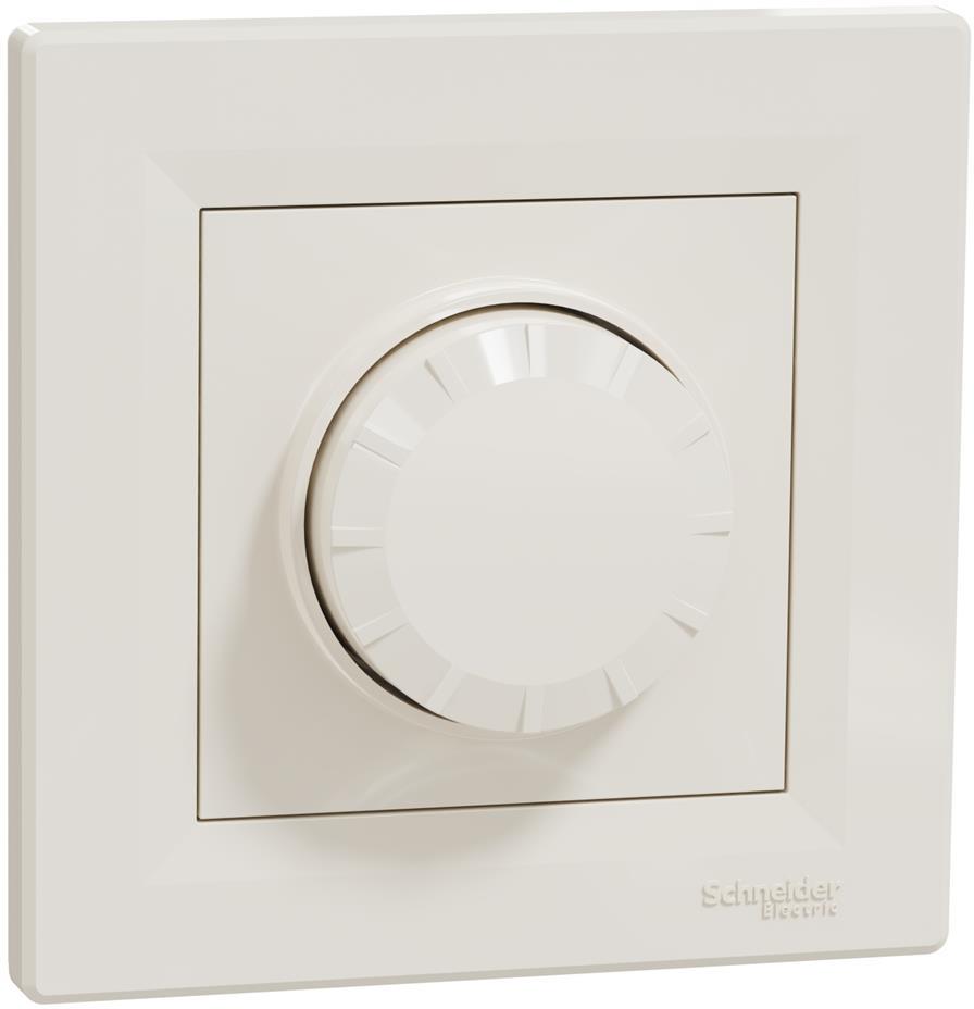 Димер ротативен R=3-370W LED=3-200VA моноблок цвят Крем Asfora SE, SCHNEIDER ELECTRIC, EPH6800123