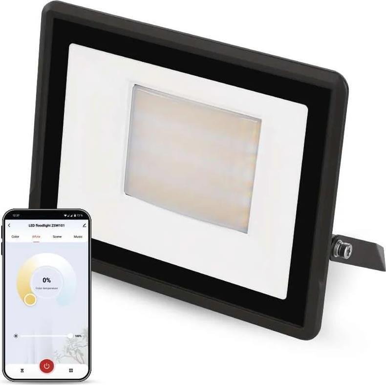 Прожектор LED 50W RGBW 4300lm 25000h IP65 черен Wi-Fi GoSmart EMOS