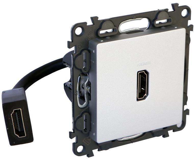 Розетка HDMI с кабел 15см цвят алуминий Valena Life Legrand, LEGRAND, 753375