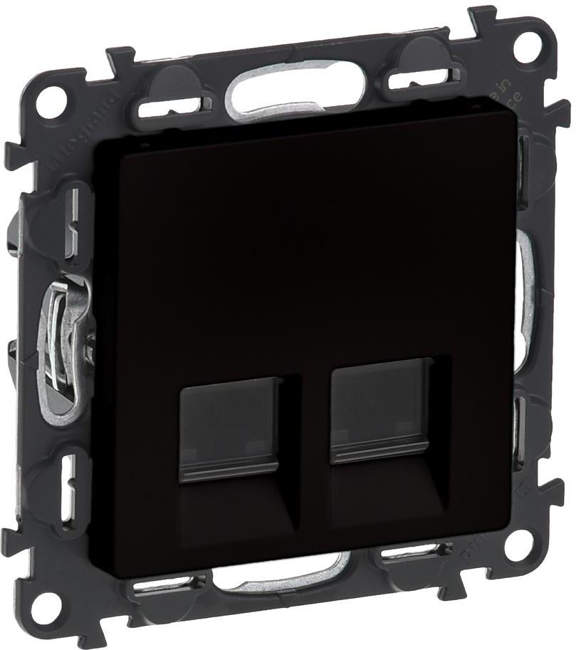 Розетка 2xRJ45 cat.6 UTP цвят черен Valena Life Legrand, LEGRAND, 756343
