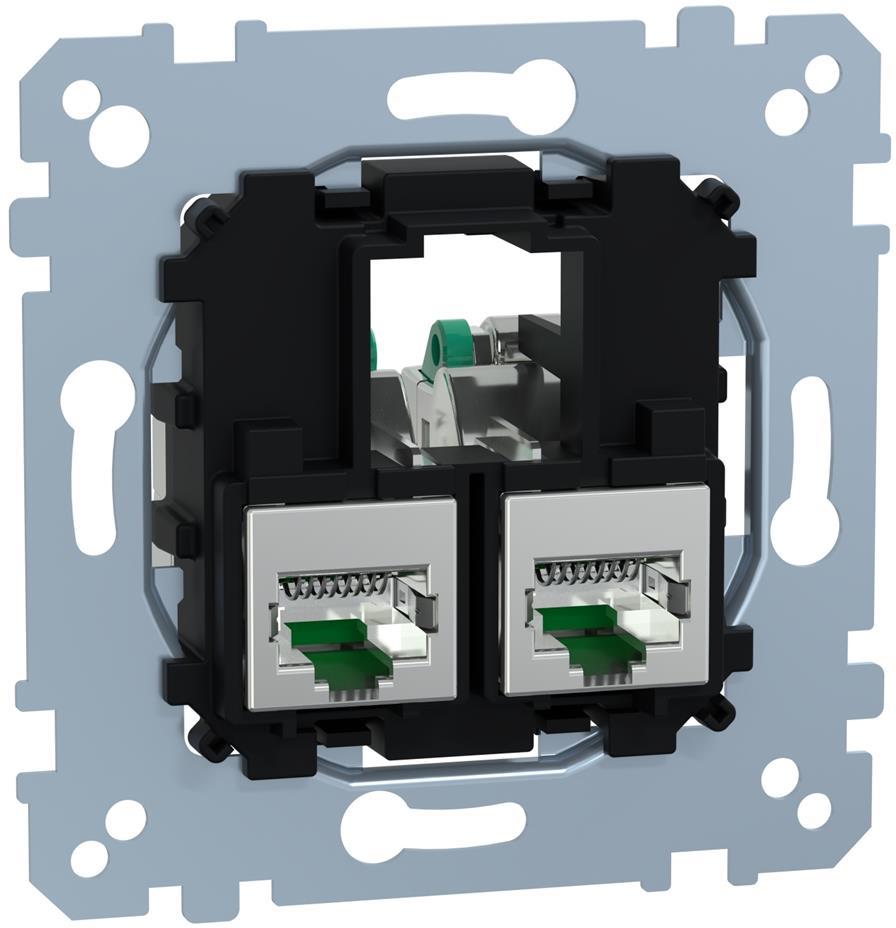 Компютърна розетка 2XRJ45 cat.6A STP Merten SE, SCHNEIDER ELECTRIC, MEG4576-0022