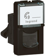 Розетка RJ45 cat.6A STP 1 мод. цвят Черен Mosaic Legrand, LEGRAND, 79173L