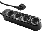 Разклонител ЧЕРЕН 4x2P+E с кабел 1.5 метра / 3x1.5мм2 с мерител Shelly Power Strip 4 Gen4 - 070571, SHELLY, Shelly Power Strip 4 Gen4 B