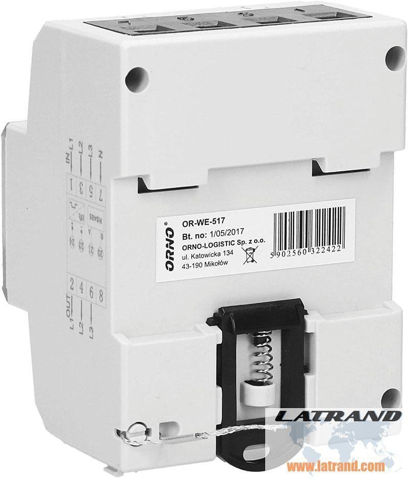 Трифазен електромер за ДИРЕКТНО мерене на ел. енергия, Modbus, до 4 тарифи