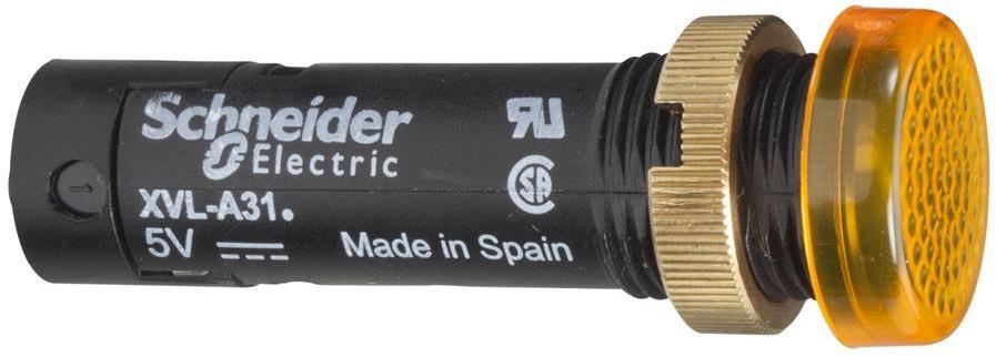 Сигнална лампа LED монолитна жълта 24Vdc Ø12mm XVL SE, SCHNEIDER ELECTRIC НИСКО НАПРЕЖЕНИЕ, XVLA335