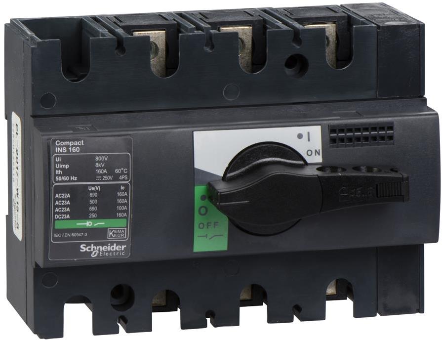 Товаров прекъсвач INS160 3P 160A, за DIN монтаж, с ръкохватка SE, SCHNEIDER ELECTRIC НИСКО НАПРЕЖЕНИЕ, 28912