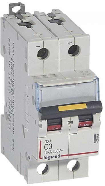 Автоматичен прекъсвач DX3-DC 2P 3A 500V= Legrand, LEGRAND НИСКО НАПРЕЖЕНИЕ, 409563