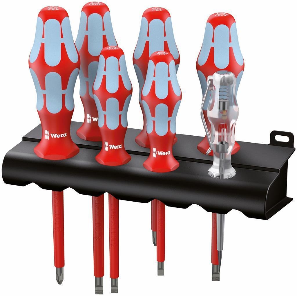 Комплект отвертки, 4x шлиц, 2x PZ, неръждаема стомана, 3165/6 Kraftform VDE 1000V Wera - W022745