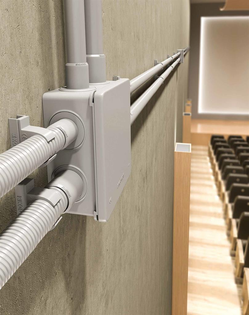 Разклонителна кутия открит монтаж 82x82x43мм IP55 цвят Сив PC CONDUR Kouvidis, KOUVIDIS, KD3013020