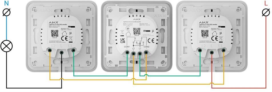 Кръстат Smart ключ механизъм, без неутрала, LightCore Ajax, AJAX, 87795.142.NC