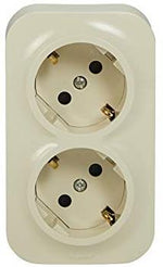 Контакт шуко ДВОЕН IP21 открит монтаж цвят Крем Forix Legrand, LEGRAND, 782453