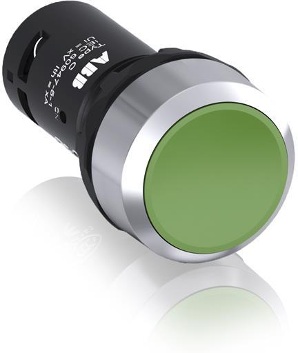 Бутон зелен CP1-30G-10 1NO хромиран ринг Ø22mm Compact ABB, 1SFA619100R3012