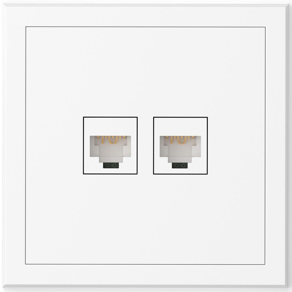 Розетка 2xRJ45 UTP cat.6 моноблок цвят БЯЛ мат Adria Commel, COMMEL, C043-521