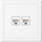 Розетка 2xRJ45 UTP cat.6 моноблок цвят БЯЛ мат Adria Commel, COMMEL, C043-521