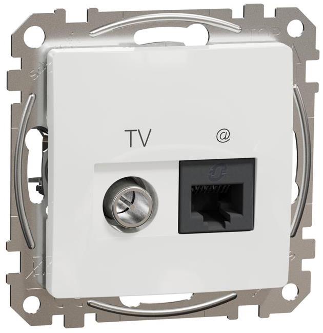 Розетка TV+RJ45 UTP cat.6 цвят Бял Sedna SE, SCHNEIDER ELECTRIC, SDD111469T