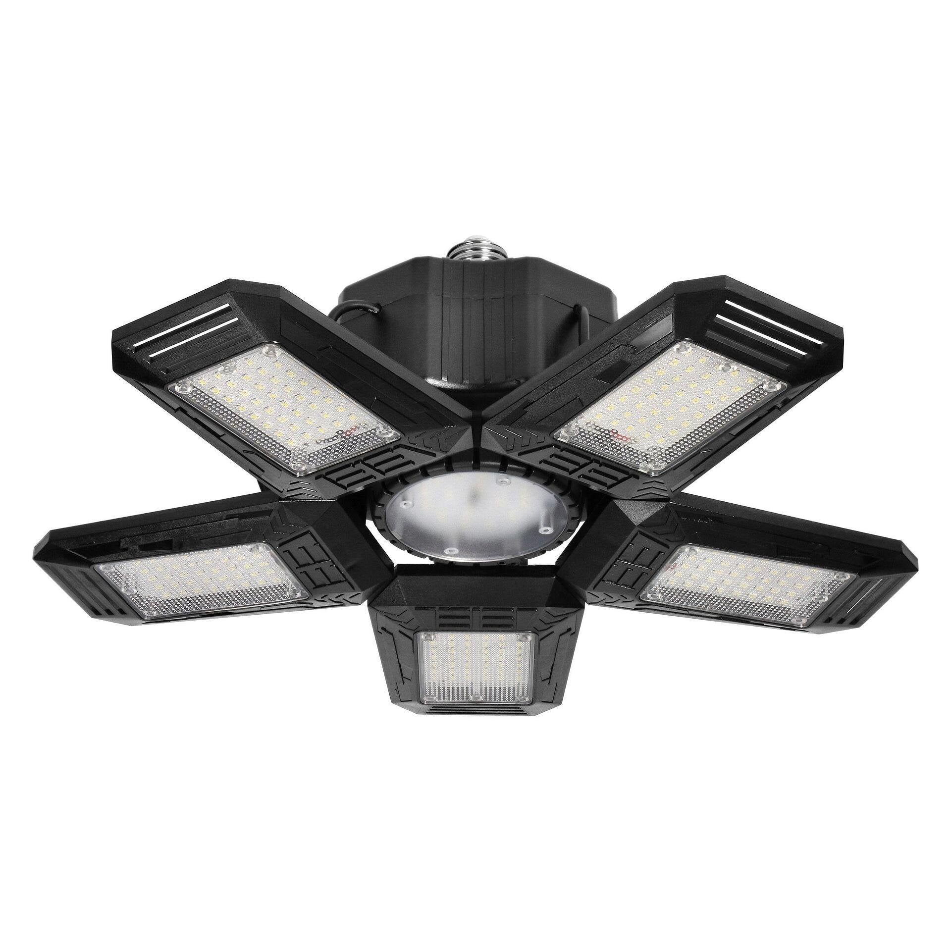 Работна лампа RIGEL LED 5-крилна сгъваема лампа за работилница, E27 55W, 6500К, 4950lm - WL-10, VIRONE