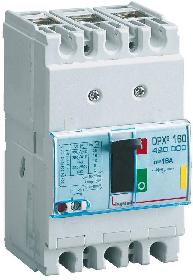 Автомат DPX3 160 TM 3P 160A 50кA регулируем (In x 0.8...1) Legrand, LEGRAND НИСКО НАПРЕЖЕНИЕ, 420127