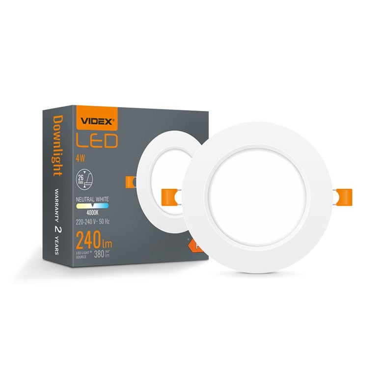 LED ЛУНА ЗА ВГРАЖДАНЕ VLE-DLBR-044 DOWNLIGHT RD 4W/4K/WH VIDEX