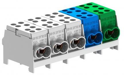 Разпределителен клемен блок HLAK PE/N/L/L/L за кабел 2x25/16мм2 DIN монтаж 130A 1000V Pollmann, POLLMANN, PE2080516