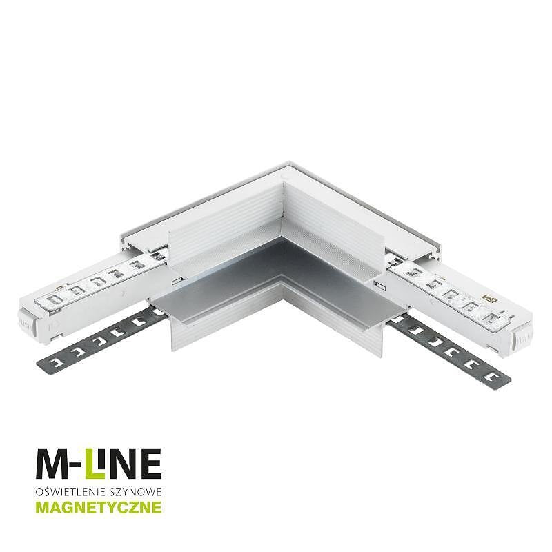 Конектор за магнитни релси за вътрешен монтаж, вграден M-LINE, бял, DPM, MTL-R-IL-W