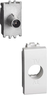 Розетка TV тип коаксиал преходна 1 мод. цвят Бял LL Bticino, BTICINO, N4202P14N