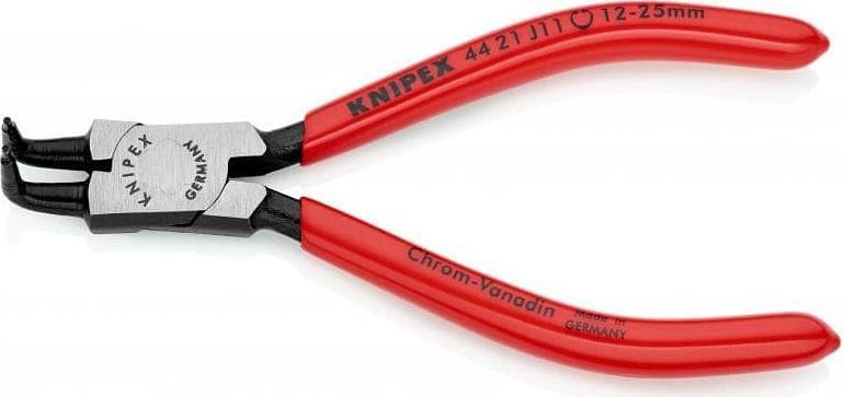 Зегер клещи под ъгъл 90°, Ø12-25мм, червена ръкохватка 130мм, Knipex - K4421J11