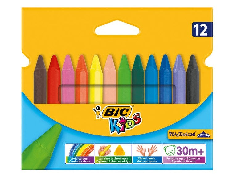 ЦВЕТНИ ПАСТЕЛИ 30М+ PLASTIDECOR 12 BIC